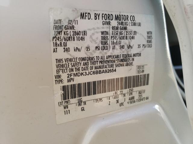 2011 FORD EDGE SEL - 2FMDK3JC6BBA92654
