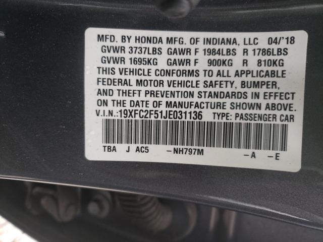 2018 HONDA CIVIC LX 19XFC2F51JE031136