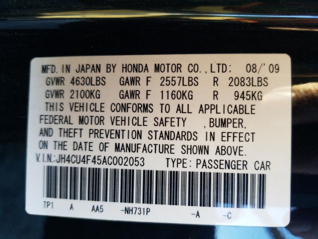 2010 ACURA TSX JH4CU4F45AC002053
