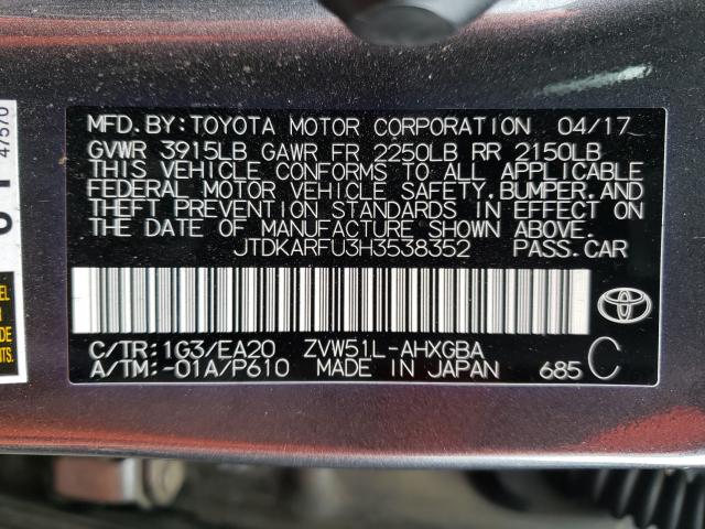 2017 TOYOTA PRIUS - JTDKARFU3H3538352
