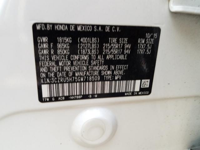 3CZRU5H75GM718509 Honda Hr-v Exl