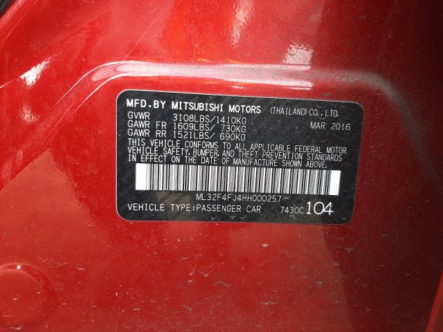 2017 MITSUBISHI MIRAGE G4 ML32F4FJ4HH000257