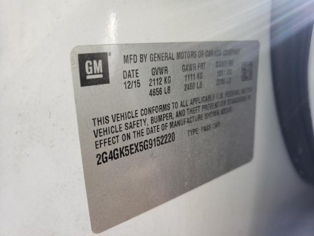 2016 BUICK REGAL 2G4GK5EX5G9152220