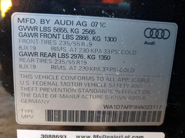 VIN WA1D7AFP3HA023117 2017 Audi Q5, Premium Plus S-... no.10