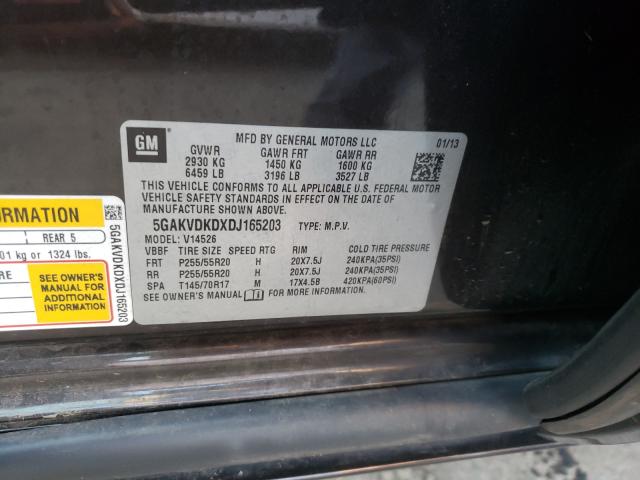 2013 BUICK ENCLAVE 5GAKVDKDXDJ165203