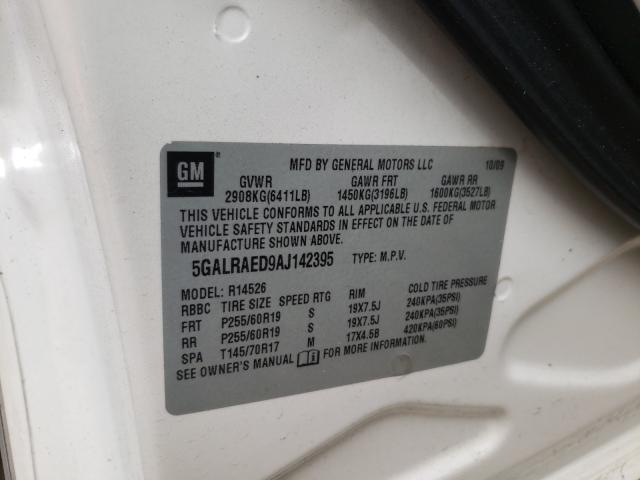 2010 BUICK ENCLAVE CX 5GALRAED9AJ142395