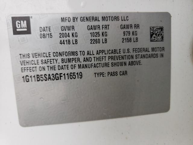 2016 CHEVROLET MALIBU LIM 1G11B5SA3GF116519