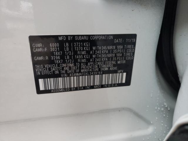 2020 SUBARU ASCENT 4S4WMAFDXL3439168