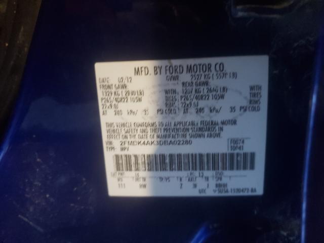 2013 FORD EDGE SPORT 2FMDK4AK3DBA02280