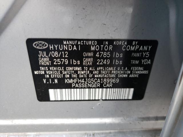 2012 HYUNDAI AZERA GLS KMHFH4JG5CA189969