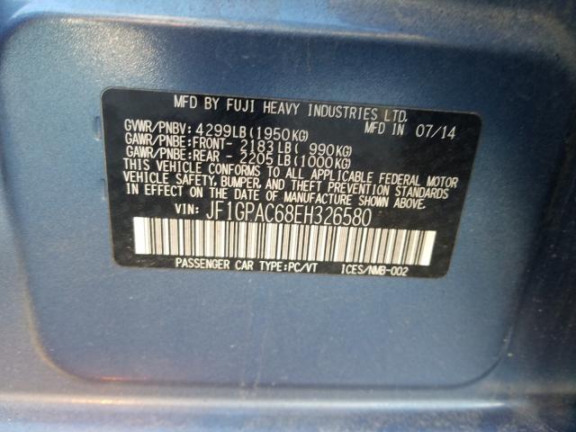 2014 SUBARU IMPREZA PR JF1GPAC68EH326580