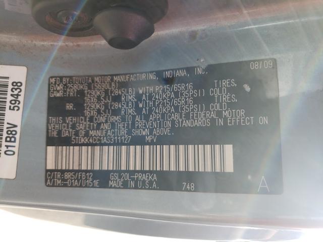 2010 TOYOTA SIENNA CE 5TDKK4CC1AS311127