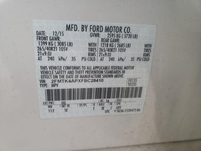 2015 FORD EDGE SPORT 2FMTK4APXFBC28410