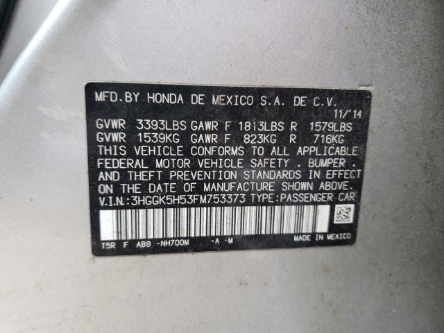 2015 HONDA FIT LX 3HGGK5H53FM753373
