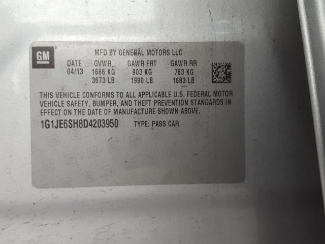 2013 CHEVROLET SONIC LTZ 1G1JE6SH8D4203950
