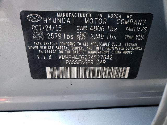 2016 HYUNDAI AZERA LIMI KMHFH4JG2GA527642