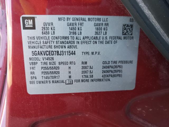 2011 BUICK ENCLAVE CX 5GAKVCED7BJ311544