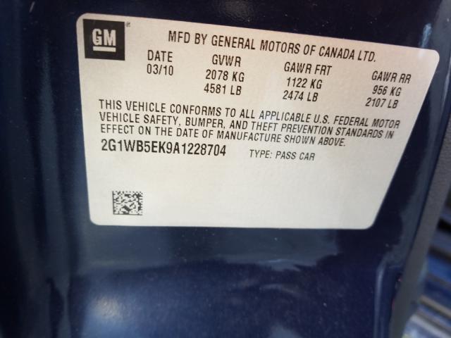 2010 CHEVROLET IMPALA 2G1WB5EK9A1228704
