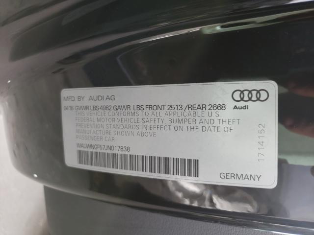 2018 AUDI A5 PREMIUM WAUWNGF57JN017838