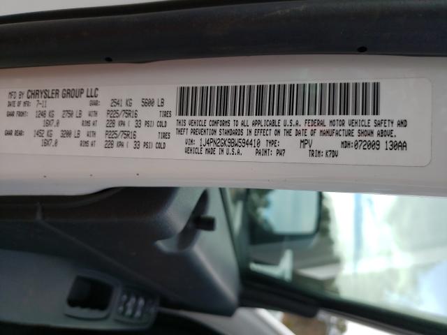 2011 JEEP LIBERTY SP 1J4PN2GK9BW594410