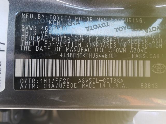 2017 TOYOTA CAMRY LE/S 4T1BF1FK1HU644810