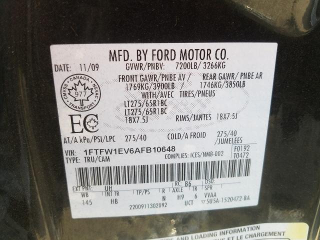 2010 FORD F-150 1FTFW1EV6AFB10648