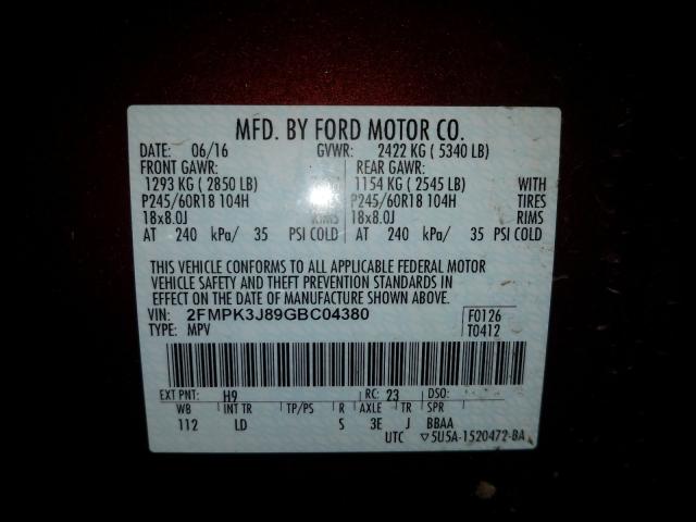2016 FORD EDGE SEL 2FMPK3J89GBC04380