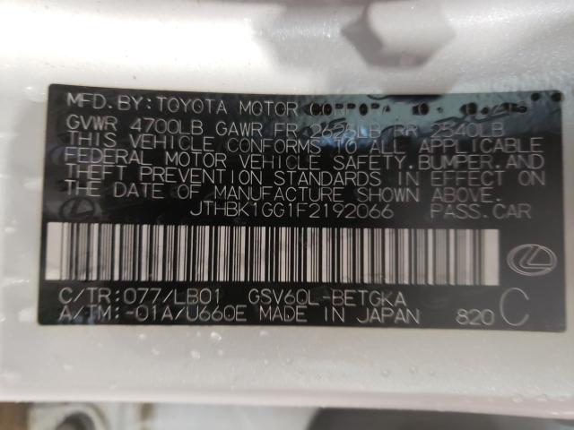 2015 LEXUS ES 350 JTHBK1GG1F2192066