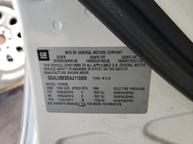 2010 BUICK ENCLAVE CX 5GALVBED5AJ113980