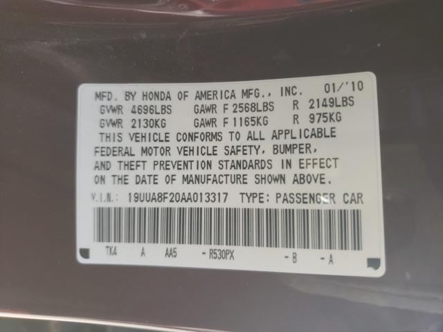 2010 ACURA TL 19UUA8F20AA013317