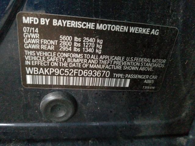 2015 BMW 550 XI WBAKP9C52FD693670