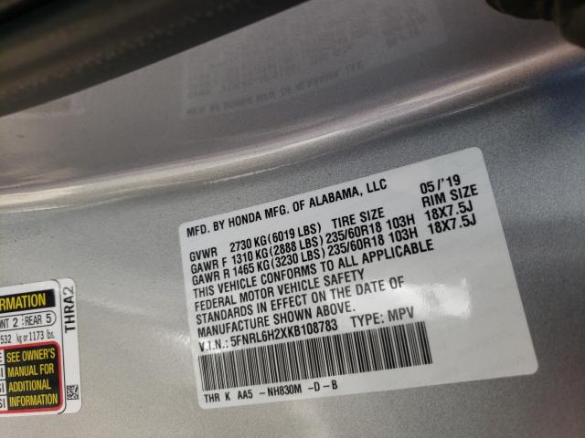 2019 HONDA ODYSSEY LX 5FNRL6H2XKB108783