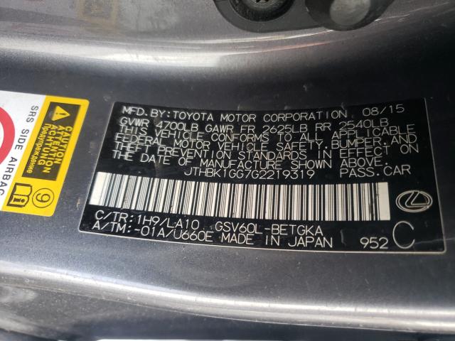 2016 LEXUS ES 350 JTHBK1GG7G2219319