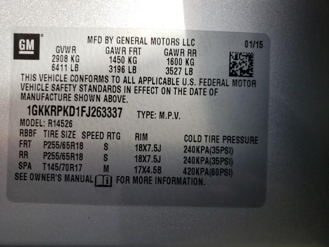 2015 GMC ACADIA SLE 1GKKRPKD1FJ263337