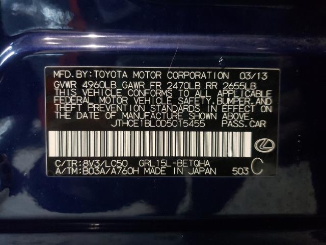 2013 LEXUS GS 350 JTHCE1BL0D5015455