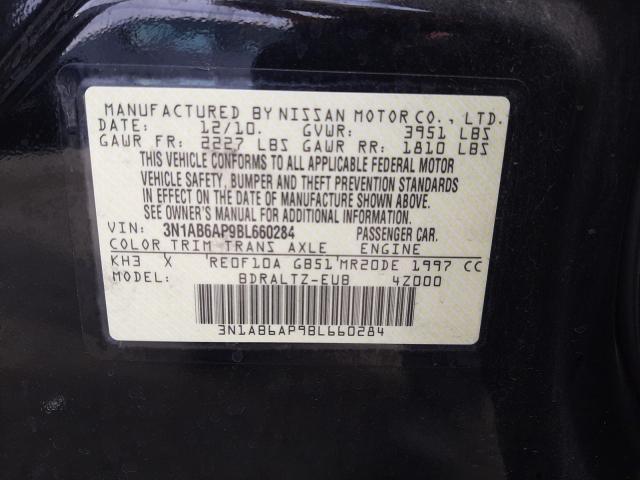 2011 NISSAN SENTRA 3N1AB6AP9BL660284