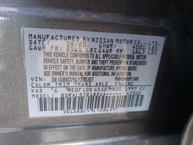 2020 NISSAN SENTRA SV 3N1AB8CV9LY286397