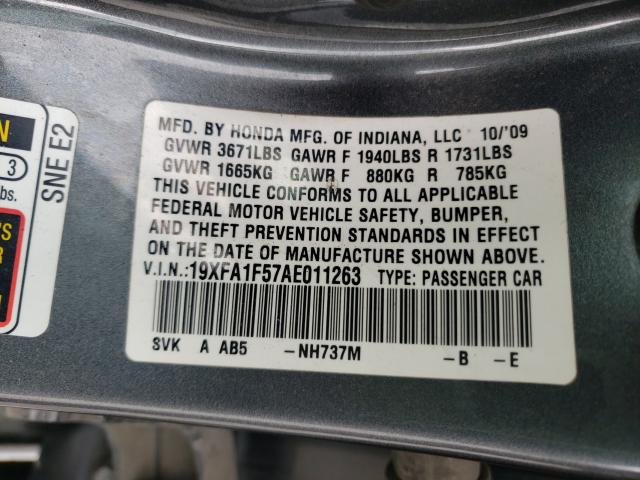 2010 HONDA CIVIC 19XFA1F57AE011263