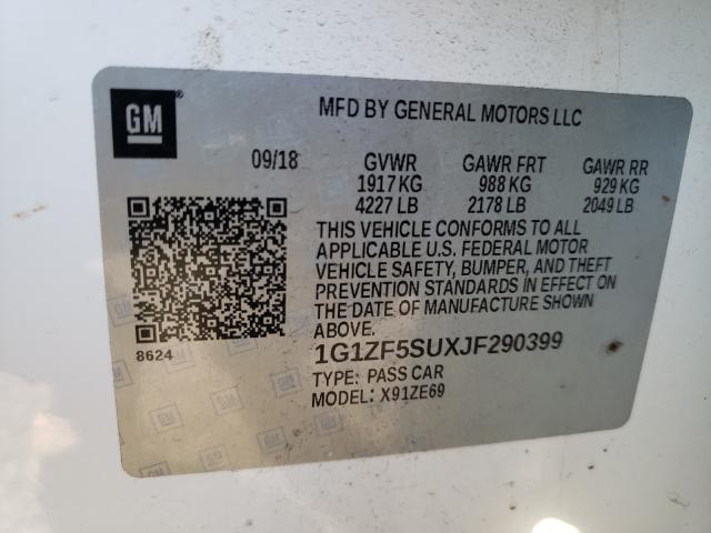 2018 CHEVROLET MALIBU HYB - 1G1ZF5SUXJF290399