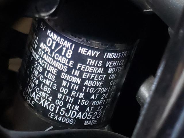 2018 KAWASAKI EX400 JKAEXKG15JDA05231