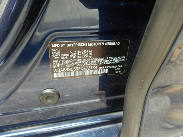 2014 BMW 640 XI GRA WBA6B8C59EDZ72784