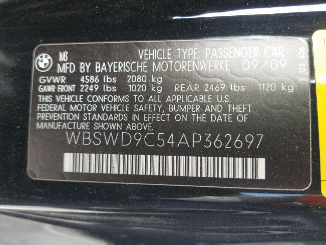 2010 BMW M3 WBSWD9C54AP362697