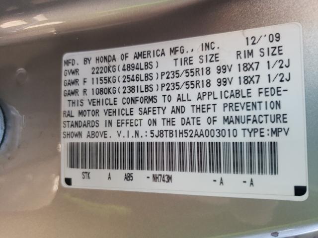 2010 ACURA RLX TECHNO 5J8TB1H52AA003010