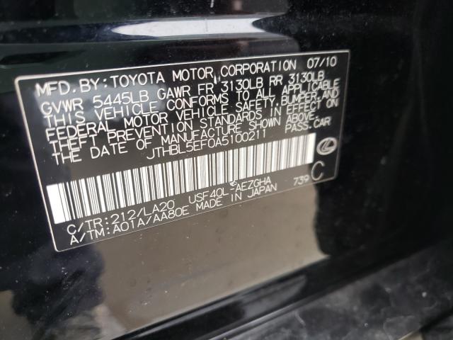 2010 LEXUS LS 460 JTHBL5EF0A5100211