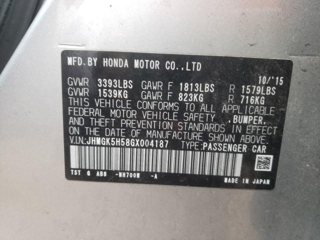2016 HONDA FIT LX JHMGK5H58GX004187