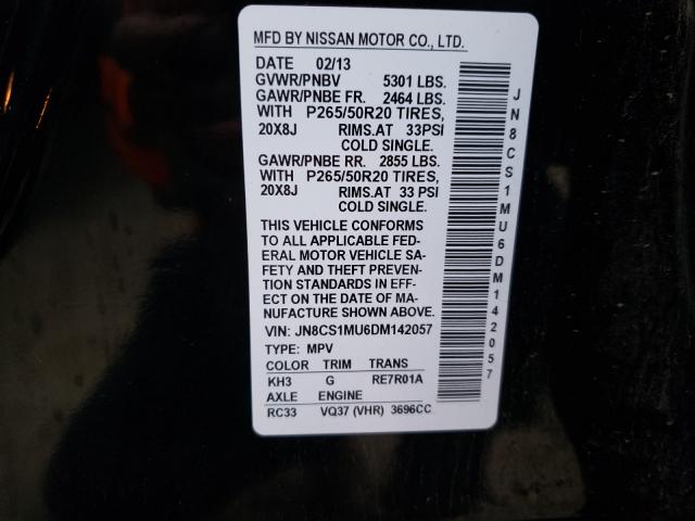 2013 INFINITI FX37 JN8CS1MU6DM142057