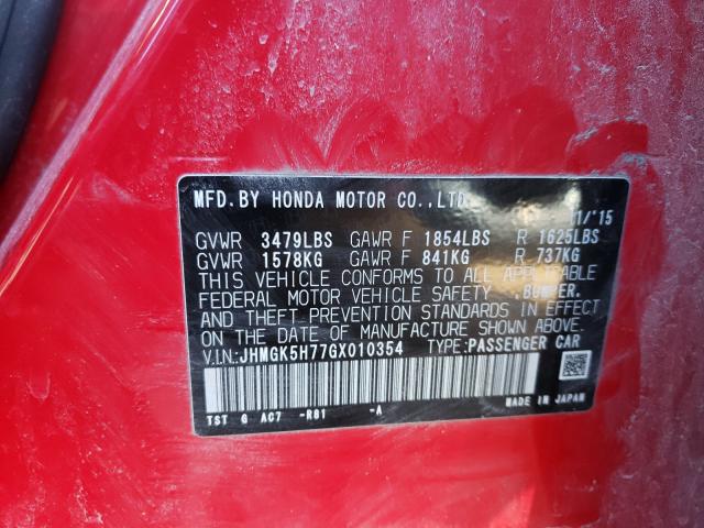 2016 HONDA FIT EX JHMGK5H77GX010354