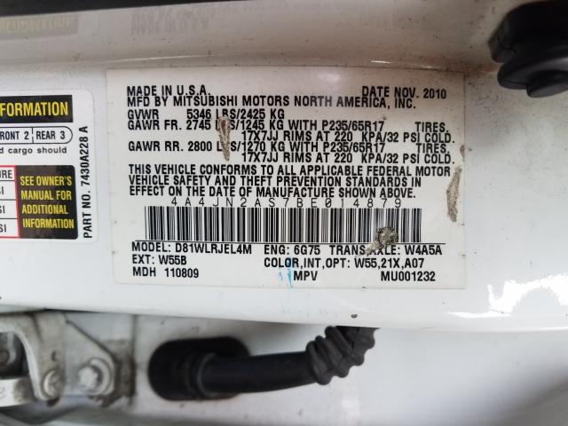 2011 MITSUBISHI ENDEAVOR L 4A4JN2AS7BE014879