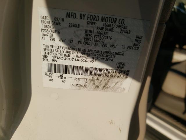 2010 FORD ESCAPE 1FMCU9D71AKC03901