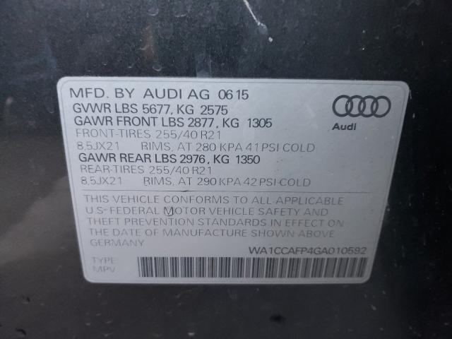 2016 AUDI SQ5 PREMIU WA1CCAFP4GA010592